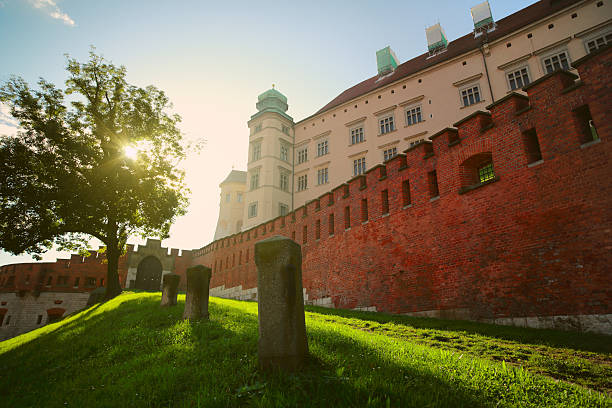 Krakow, Poland - August 12 2018:Sandomierska tower (Baszta Sandomierska) in Wawel hill royal castle