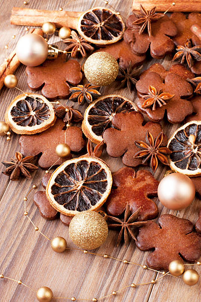 istock Christmas gingerbread cookies with festive decoration 515861089