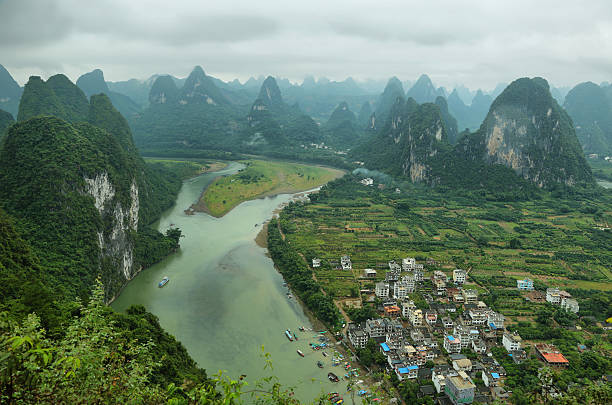 istock Karst mountains around Li river from Xiangong hill 515861460