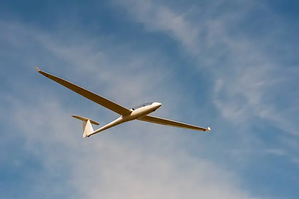 A glider against a blue sky