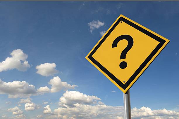 istock Question mark yellow highway road sign 515864352