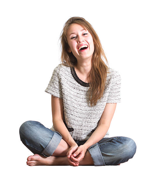 istock Girl fun laughting isolated 515866453