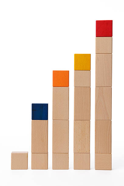 istock Isolated shot of bar chart from blocks on white background 515866721