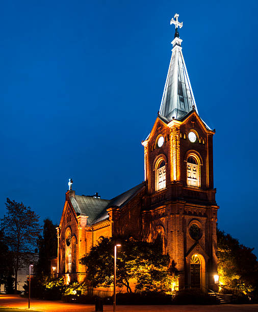 istock Finnish Church at Night 515867015
