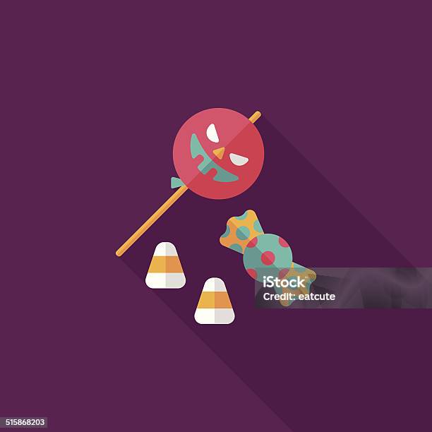 Halloween Candy Flat Icon With Long Shadow Eps10 Stock Illustration - Download Image Now - Autumn, Candy, Celebration