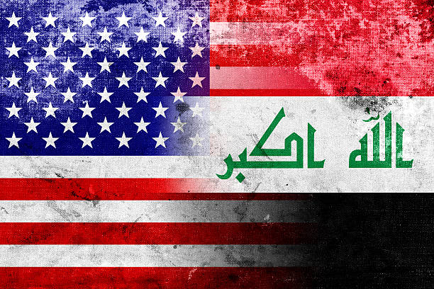 istock Grunge Iraq and USA Flag 515868789