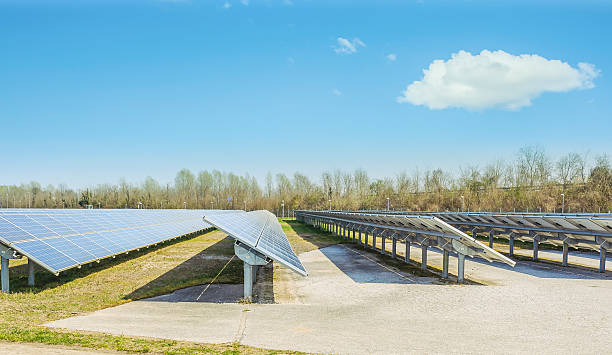 istock Solar panels to produce green energy . 515883280