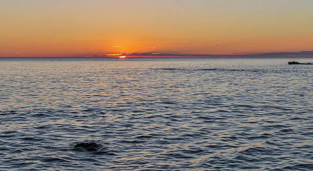 Sunset over Adriatic Sea in Istria, Croatia