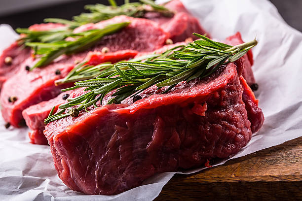 istock Fresh raw Sirloin beef steak sliced ready for grill 515884556