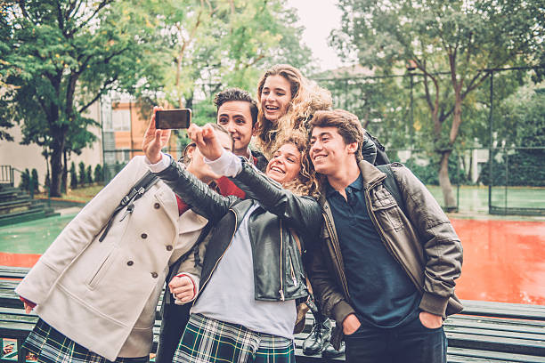 istock Five Students Taking Selfie with Smartphone, Istanbul, Turkey 515886614