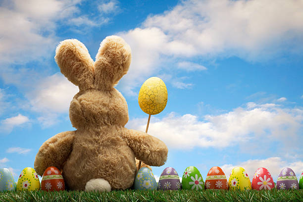 istock ALot of Colorful Easter Egg on Green Grass with Bunny 515887038