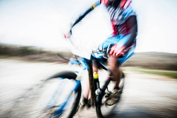 istock Mountain bike racer 515888338