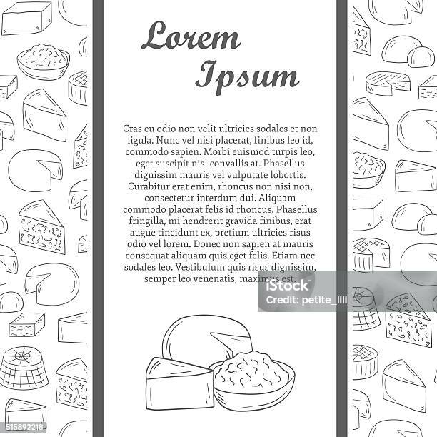 Hand Drawn Cheese Concept Stock Illustration - Download Image Now - Backgrounds, Blue, Breakfast