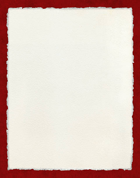 Deckled Paper With Red Border Stock Photo - Download Image Now - At The Edge  Of, Paper, Torn - iStock