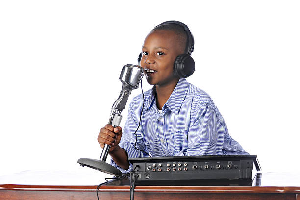 Happy Young Announcer