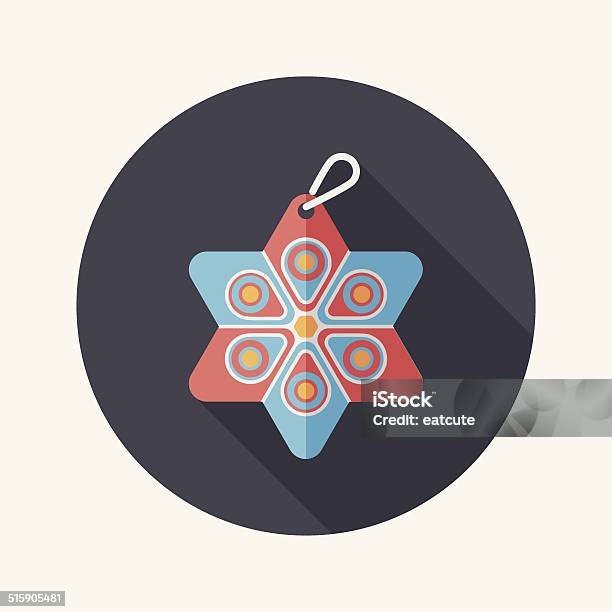 Christmas Decorations Flat Icon With Long Shadow Eps10 Stock Illustration - Download Image Now