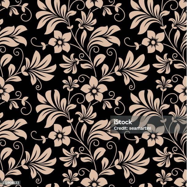 Vintage Floral Wallpaper Seamless Pattern Stock Illustration - Download Image Now - Abstract, Art Product, Backgrounds