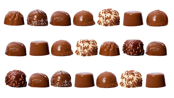 istock Rows of chocolate pralines 515909077