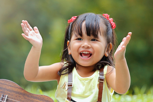 Beautiful little girl at home