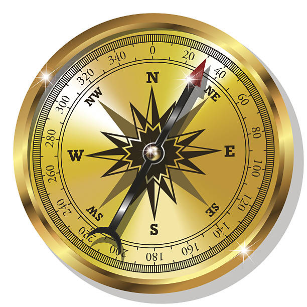 illustrations, cliparts, dessins animés et icônes de compass d'or - map compass old globe