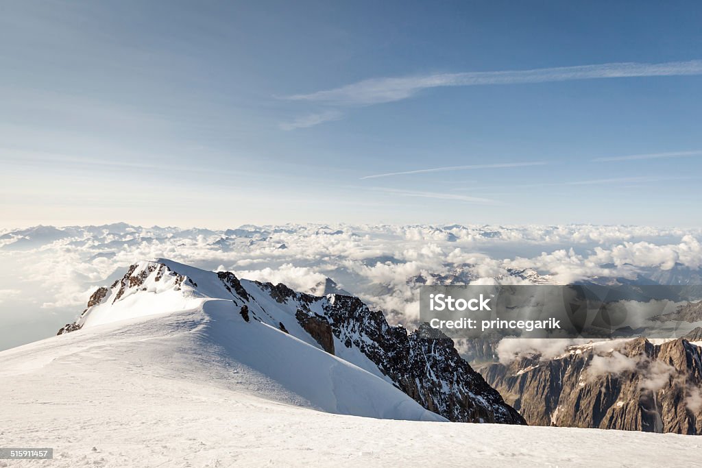 View of the Alps from the top of Mont Blanc View of the Alps from the top of Mont Blanc, France Chamonix Stock Photo