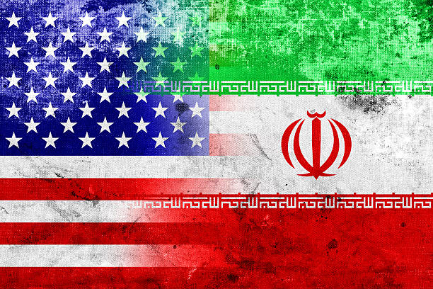 Cтоковое фото Гранж, Иран и флаг США