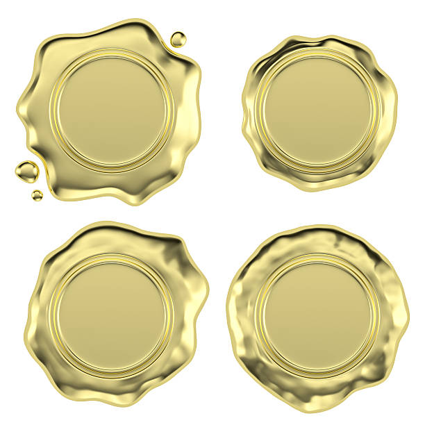 istock Golden wax seals set 515915438