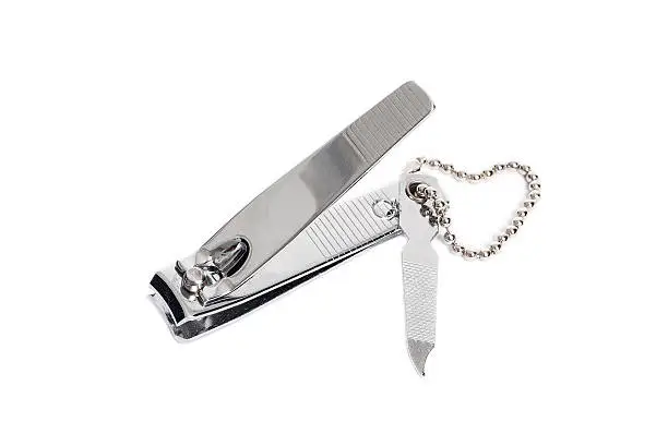 Photo of stainless steel nail clippers isolated