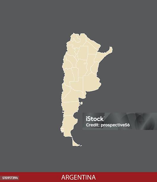 Argentina Map Outline Vector In Gray Background Stock Illustration - Download Image Now - Argentina, Map, American Culture