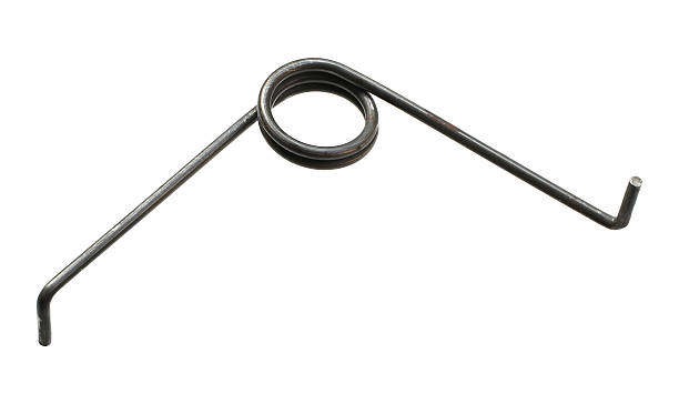Steel torsion spring isolated on white background