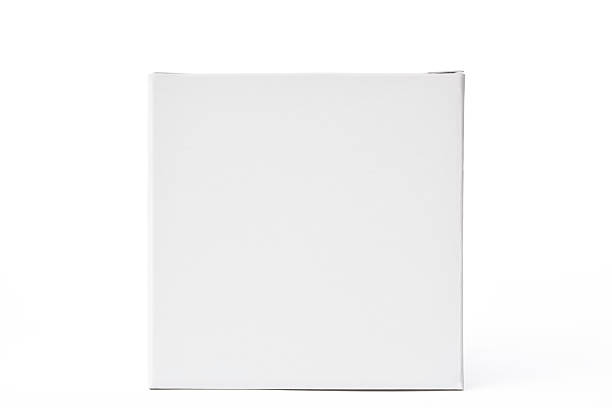 istock Isolated shot of white blank cube box on white background 515919100
