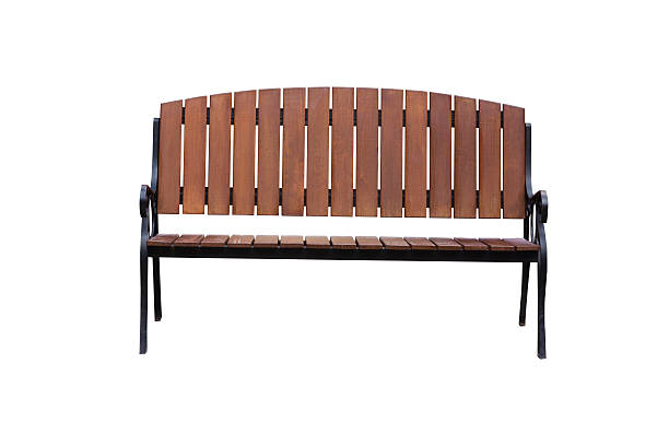 istock Wooden Park Bench Isolated on White Background 515919296