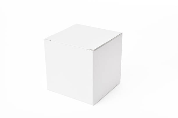istock Isolated shot of white blank cube box on white background 515919778