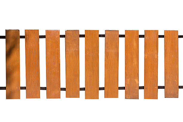 istock Wooden fence background isolated over white background 515919890