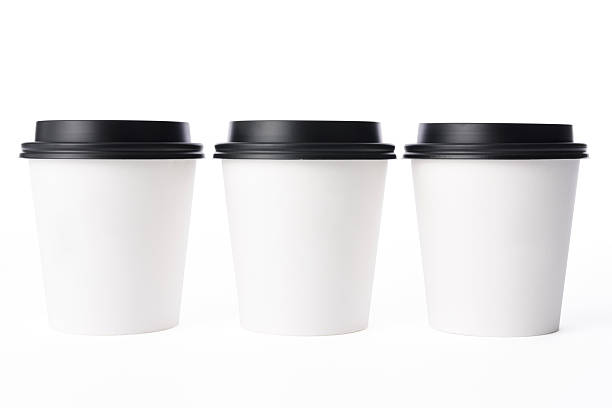 istock Isolated shot of three blank paper cup on white background 515920730