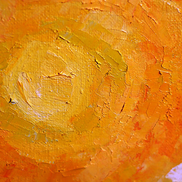 istock Orange texture. Oil paint on canvas. 515921414