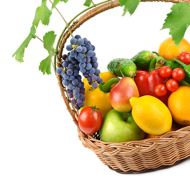 istock fruits and vegetables in a wicker basket 515923367