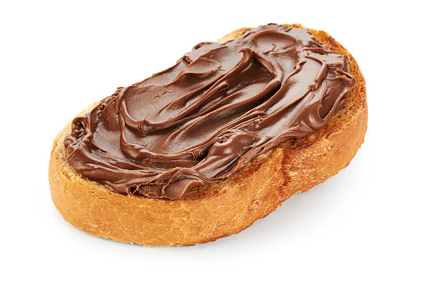istock Toast with chocolate butter isolated on white background. 515924280