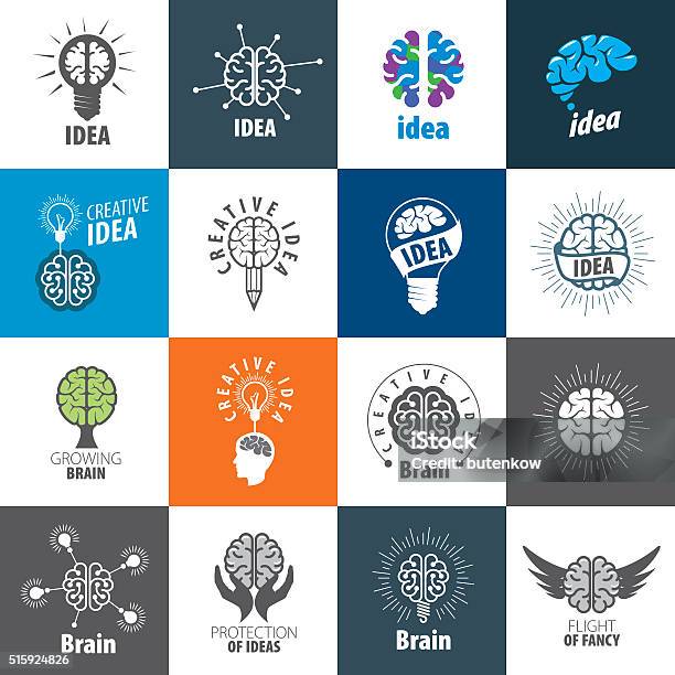 Vector Brain Icon Stock Illustration - Download Image Now - Light Bulb, Abstract, Brainstorming