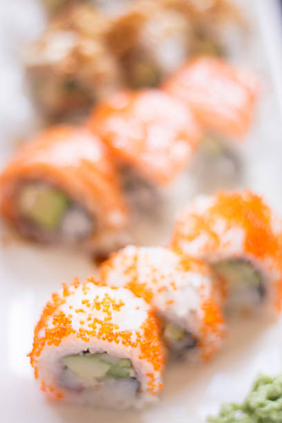 istock Japanese restaurant salmon sushi 515925110