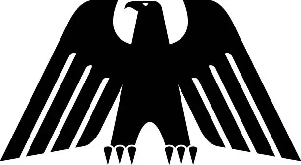 Vector illustration of Heraldic black eagle