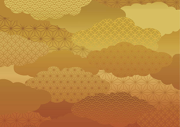 kimono-muster - golden bamboo stock-grafiken, -clipart, -cartoons und -symbole