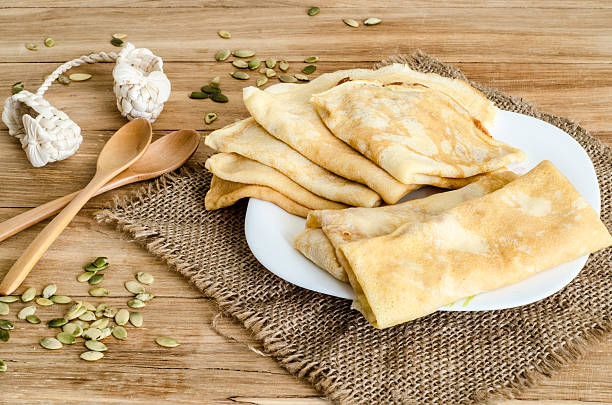 istock Traditional pancakes on white plate 515927918
