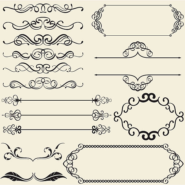 Calligraphy design nice set The calligraphy design nice set jewish ornaments pictures stock illustrations