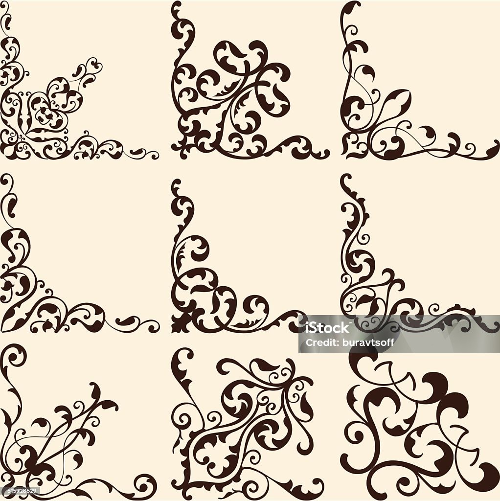 Vintage corner art set Vintage corner art set on beige Anaerobic Exercise stock vector