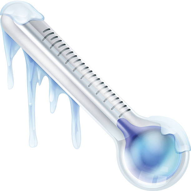 illustrazioni stock, clip art, cartoni animati e icone di tendenza di fredda termometro congelato - stalactite