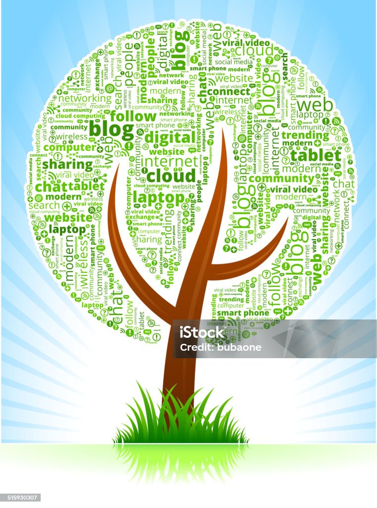 Communication Technology Tree Tree With Modern Communication And Technology Word Cloud Stock ...