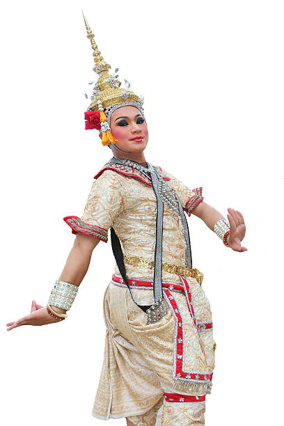 istock Man wearing the white background of Dramatic Arts Thailand. 515930483