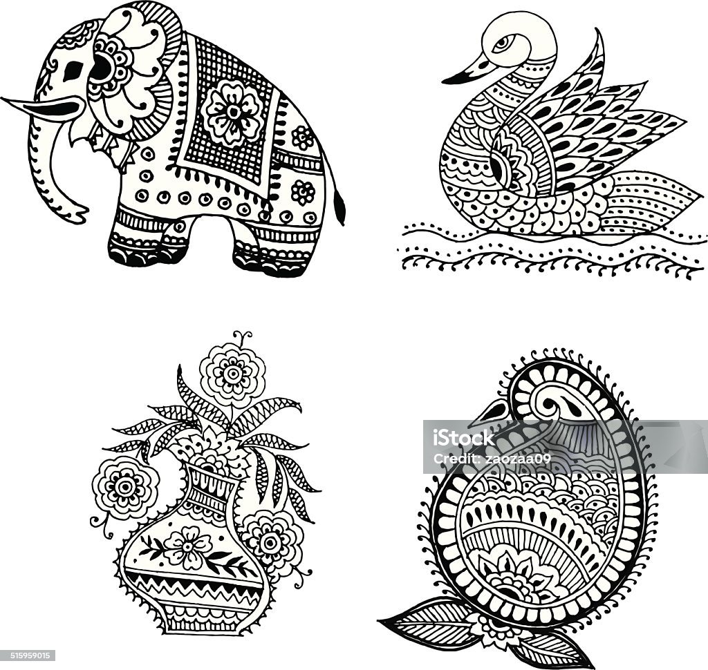 Henna Mehndi Doodle Paisley Design Elements Stock Illustration - Download Image Now - Animal Markings, Culture of India, Design - iStock Henna Mehndi Doodle Paisley Design Elements Stock Illustration - Download Image Now - Animal Markings, Culture of India, Design - iStock