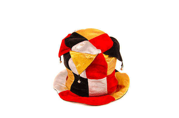 istock colorful clown harlequin cap isolated on white 515960831